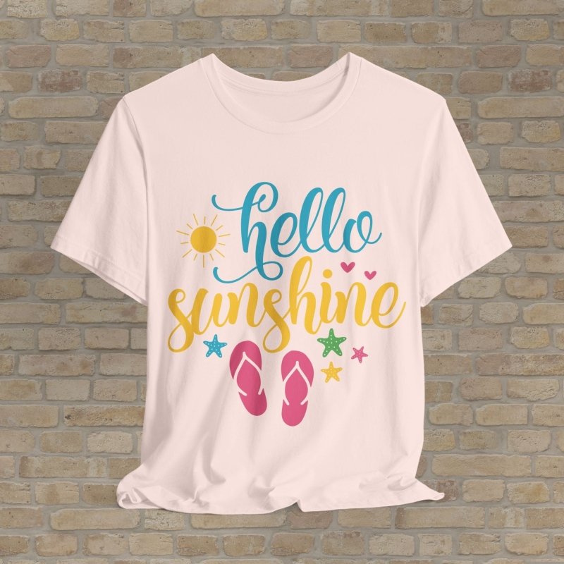 Mostly Text T-Shirts Hello Sunshine Tee - Vibrant Styles