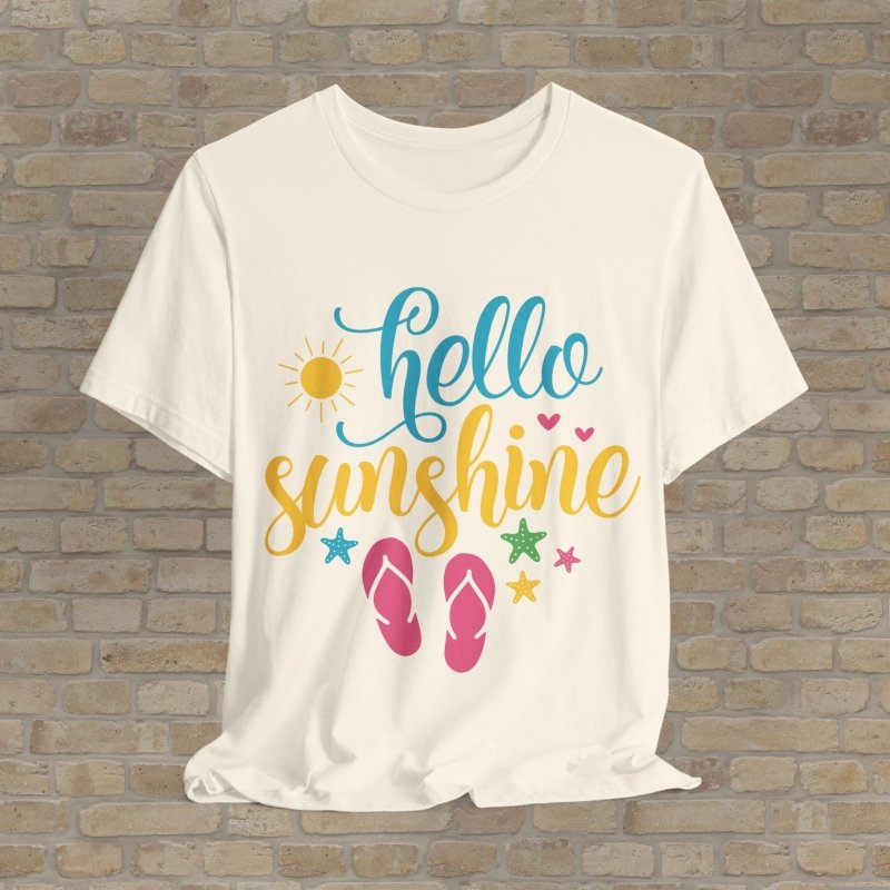 Mostly Text T-Shirts Hello Sunshine Tee - Vibrant Styles