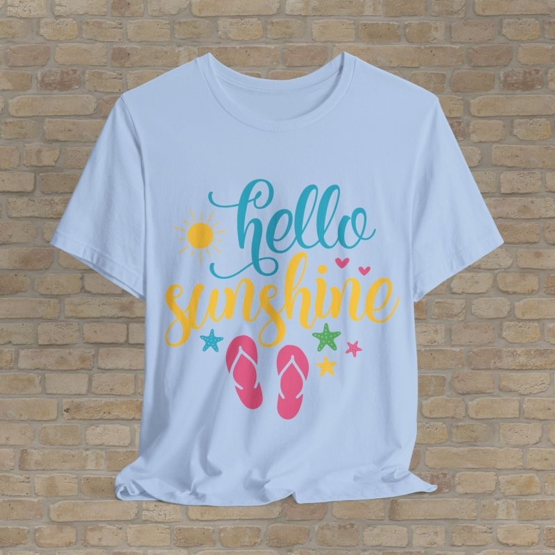 Mostly Text T-Shirts Hello Sunshine Tee - Vibrant Styles