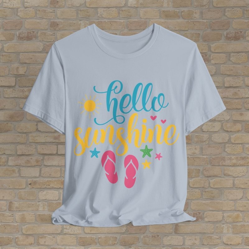 Mostly Text T-Shirts Hello Sunshine Tee - Vibrant Styles