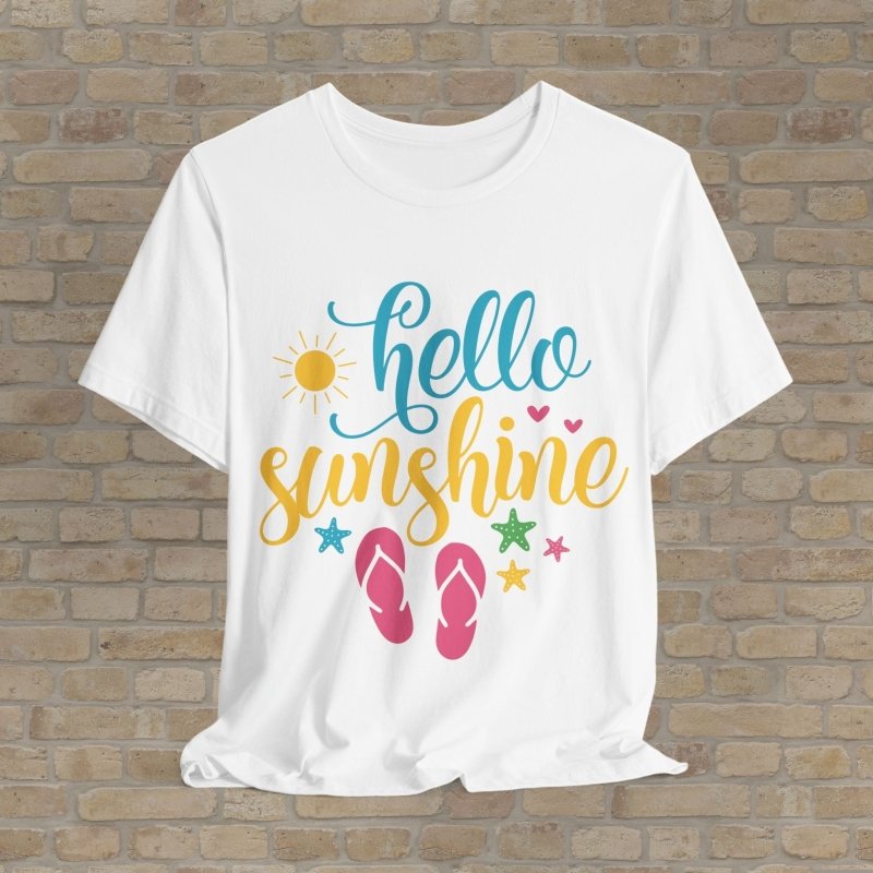 Mostly Text T-Shirts Hello Sunshine Tee - Vibrant Styles