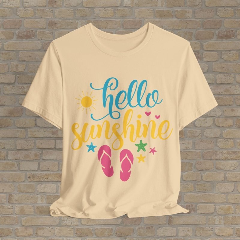 Mostly Text T-Shirts Hello Sunshine Tee - Vibrant Styles