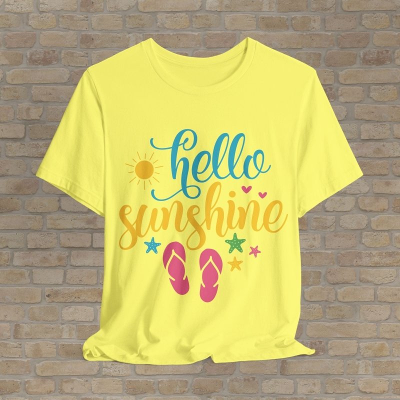 Mostly Text T-Shirts Hello Sunshine Tee - Vibrant Styles