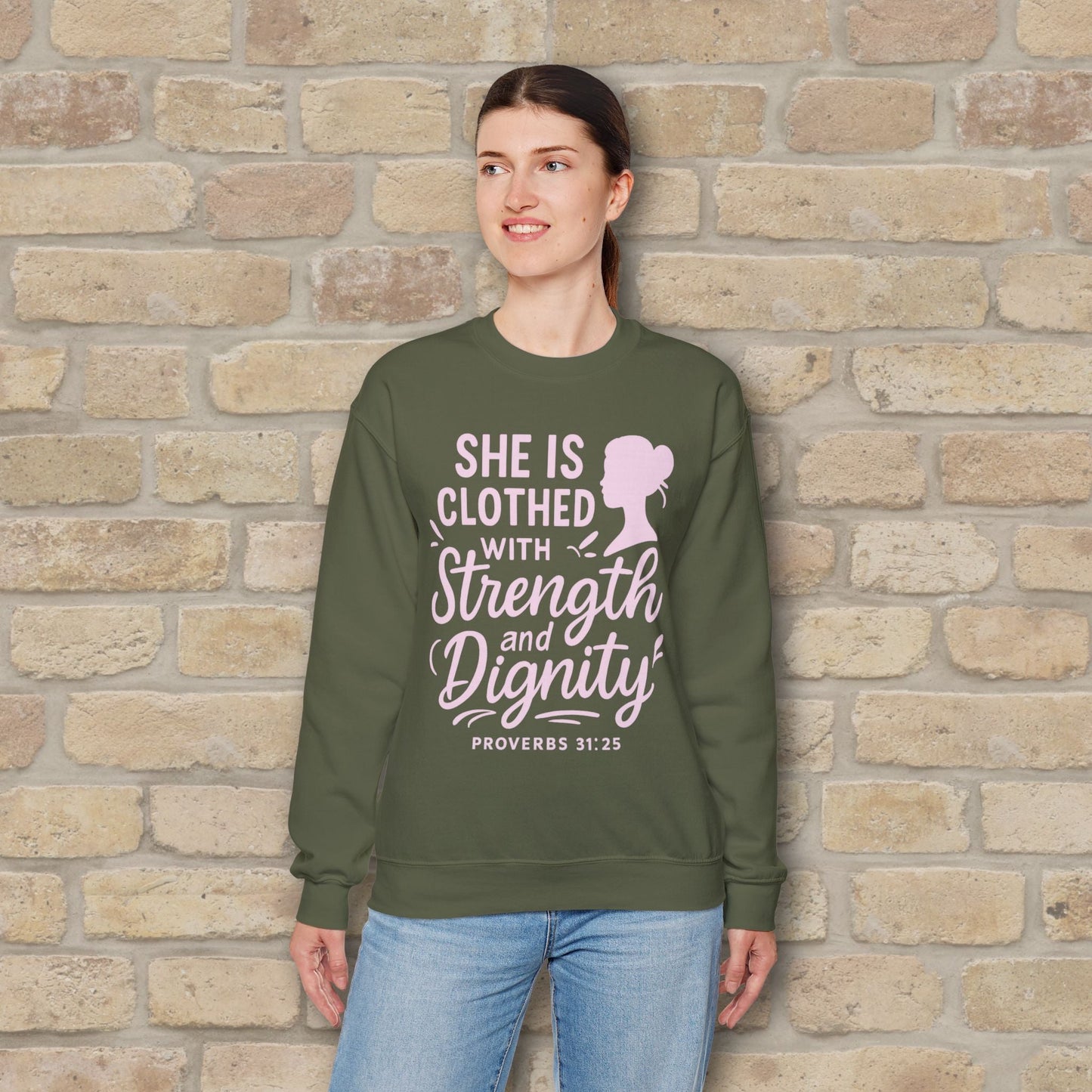 Mostly Text Her Dignified Strength Sweatshirt - Vibrant Styles
