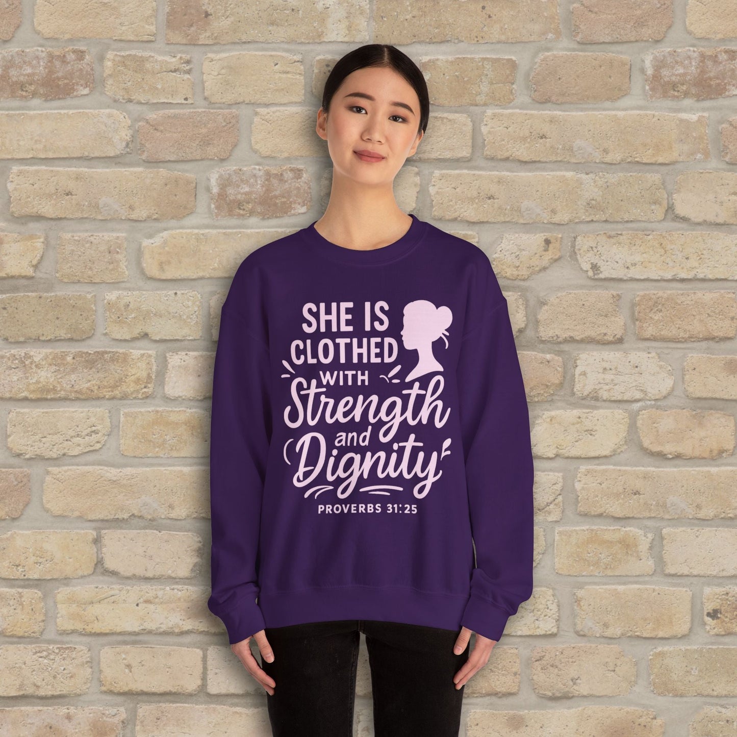 Mostly Text Her Dignified Strength Sweatshirt - Vibrant Styles