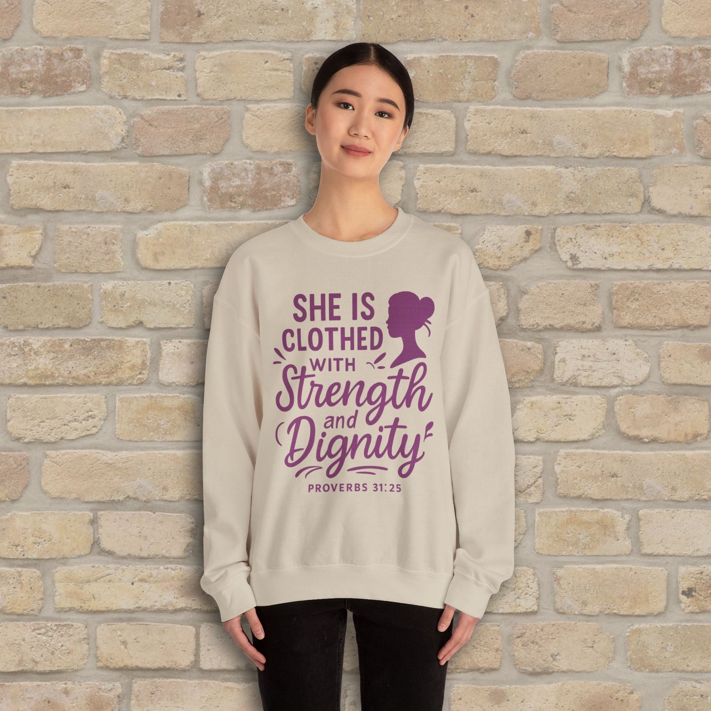 Mostly Text Her Dignified Strength Sweatshirt - Vibrant Styles