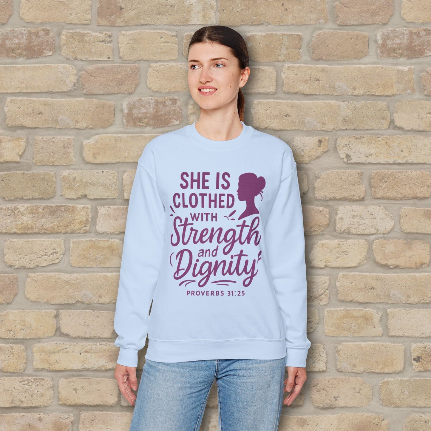 Mostly Text Her Dignified Strength Sweatshirt - Vibrant Styles