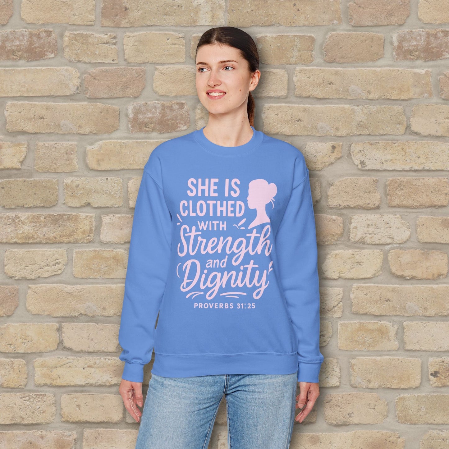 Mostly Text Her Dignified Strength Sweatshirt - Vibrant Styles