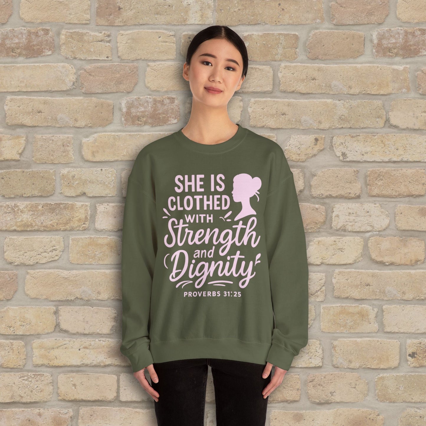 Mostly Text Her Dignified Strength Sweatshirt - Vibrant Styles