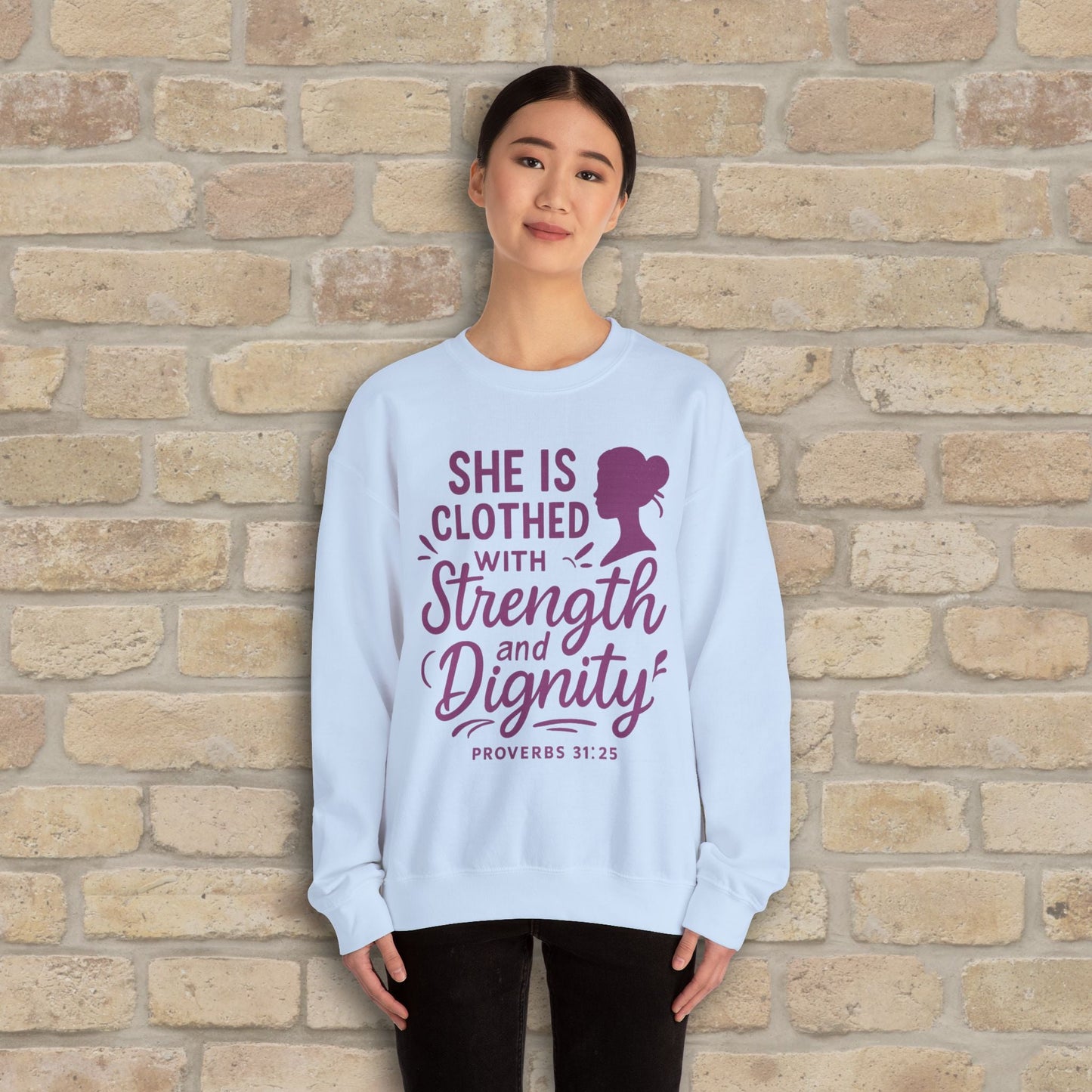 Mostly Text Her Dignified Strength Sweatshirt - Vibrant Styles