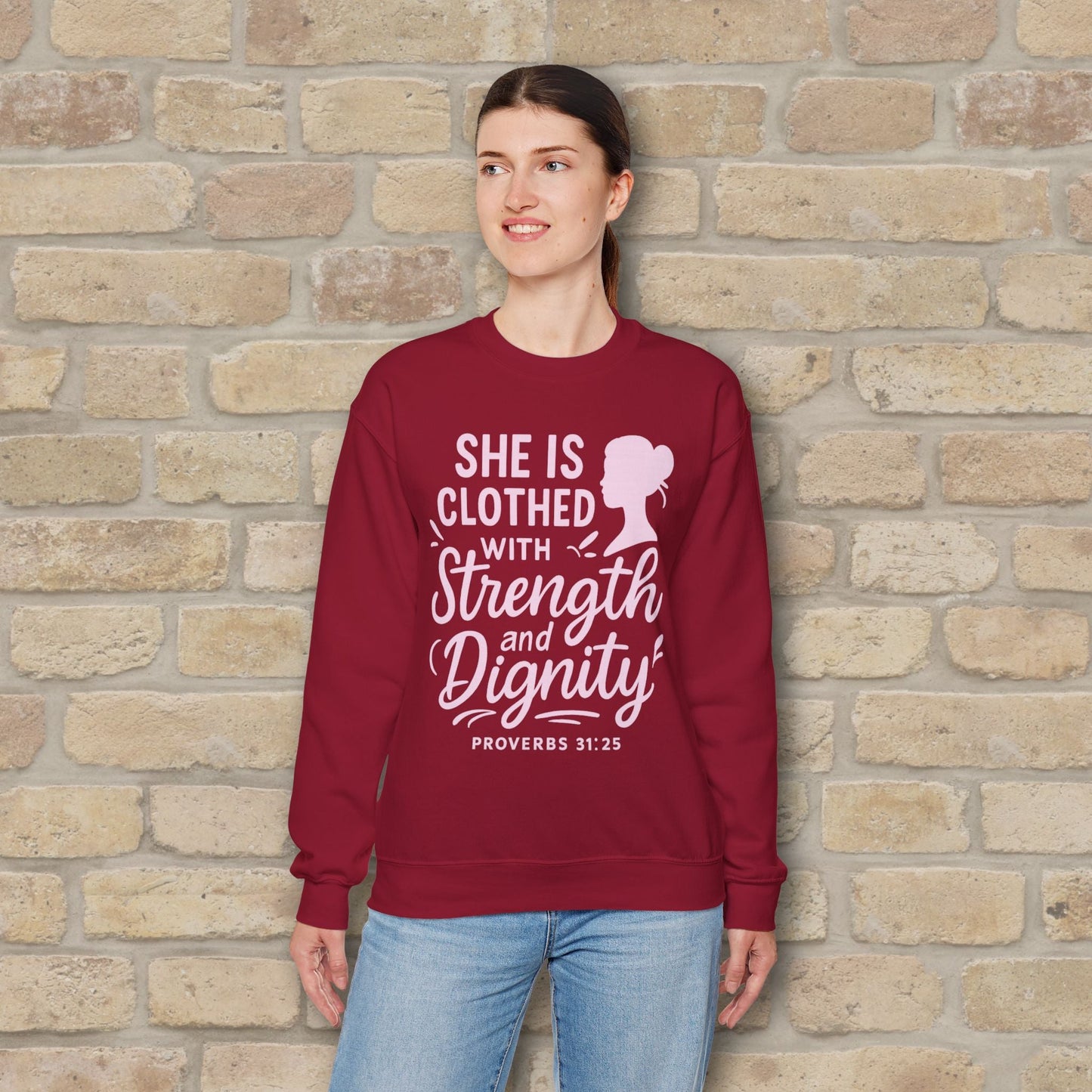 Mostly Text Her Dignified Strength Sweatshirt - Vibrant Styles