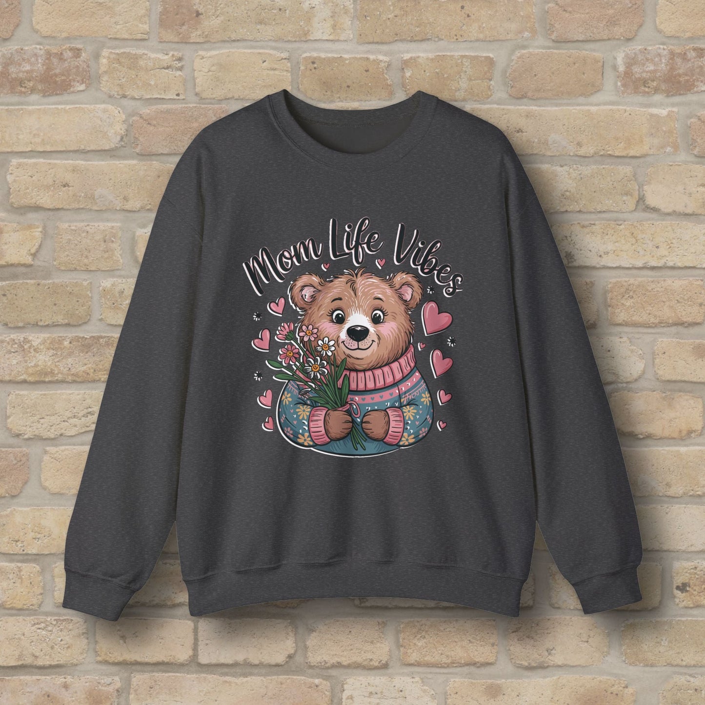 Graphic & Text Mama Bear Life Vibes Sweatshirt - Vibrant Styles