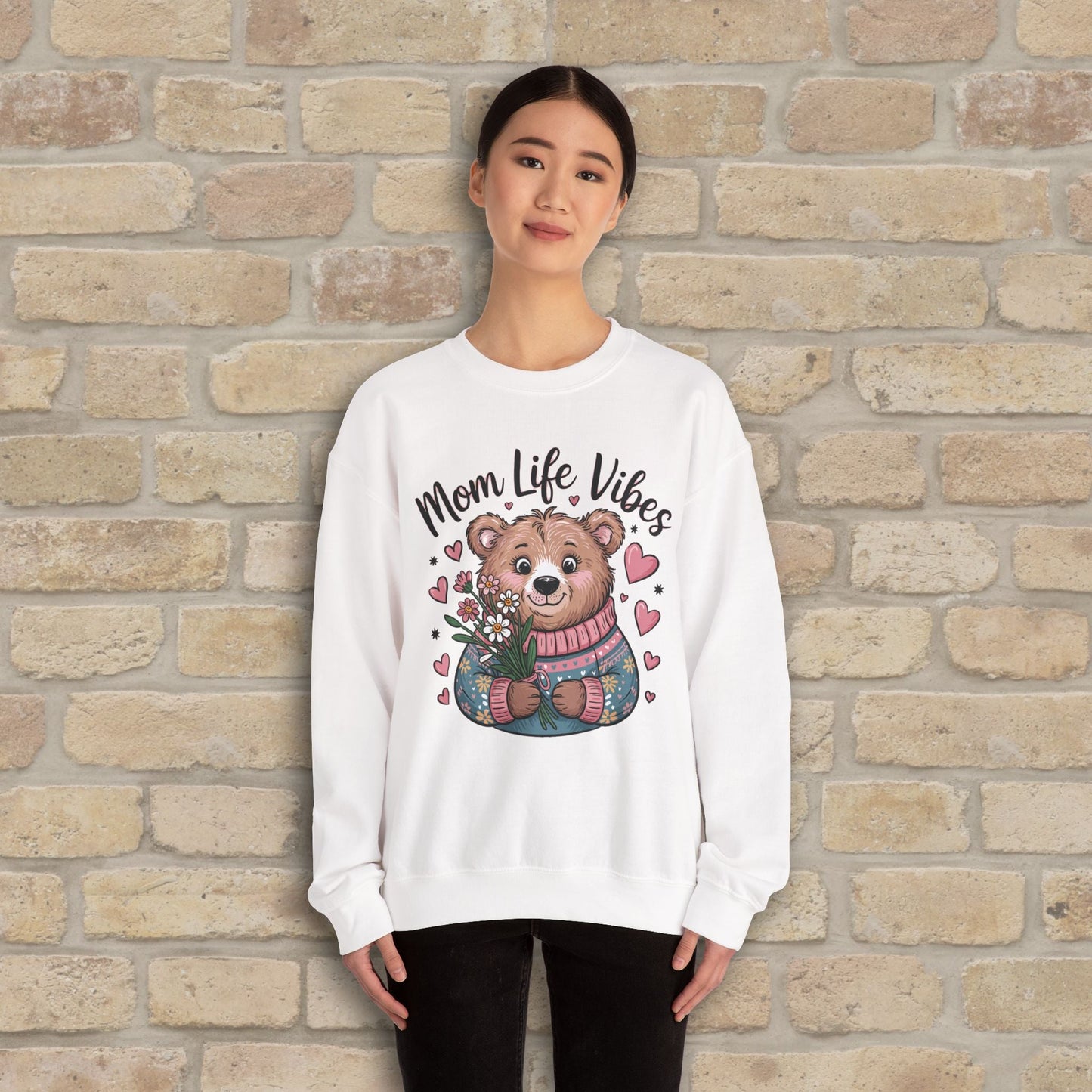 Graphic & Text Mama Bear Life Vibes Sweatshirt - Vibrant Styles