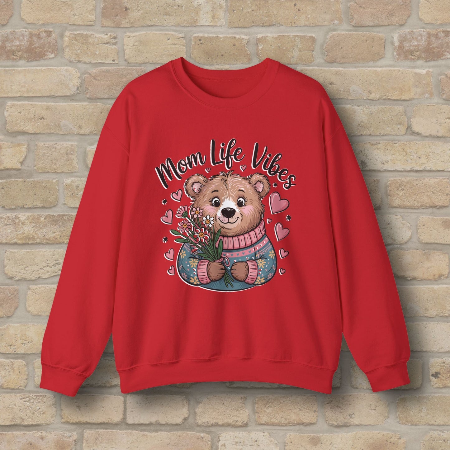 Graphic & Text Mama Bear Life Vibes Sweatshirt - Vibrant Styles