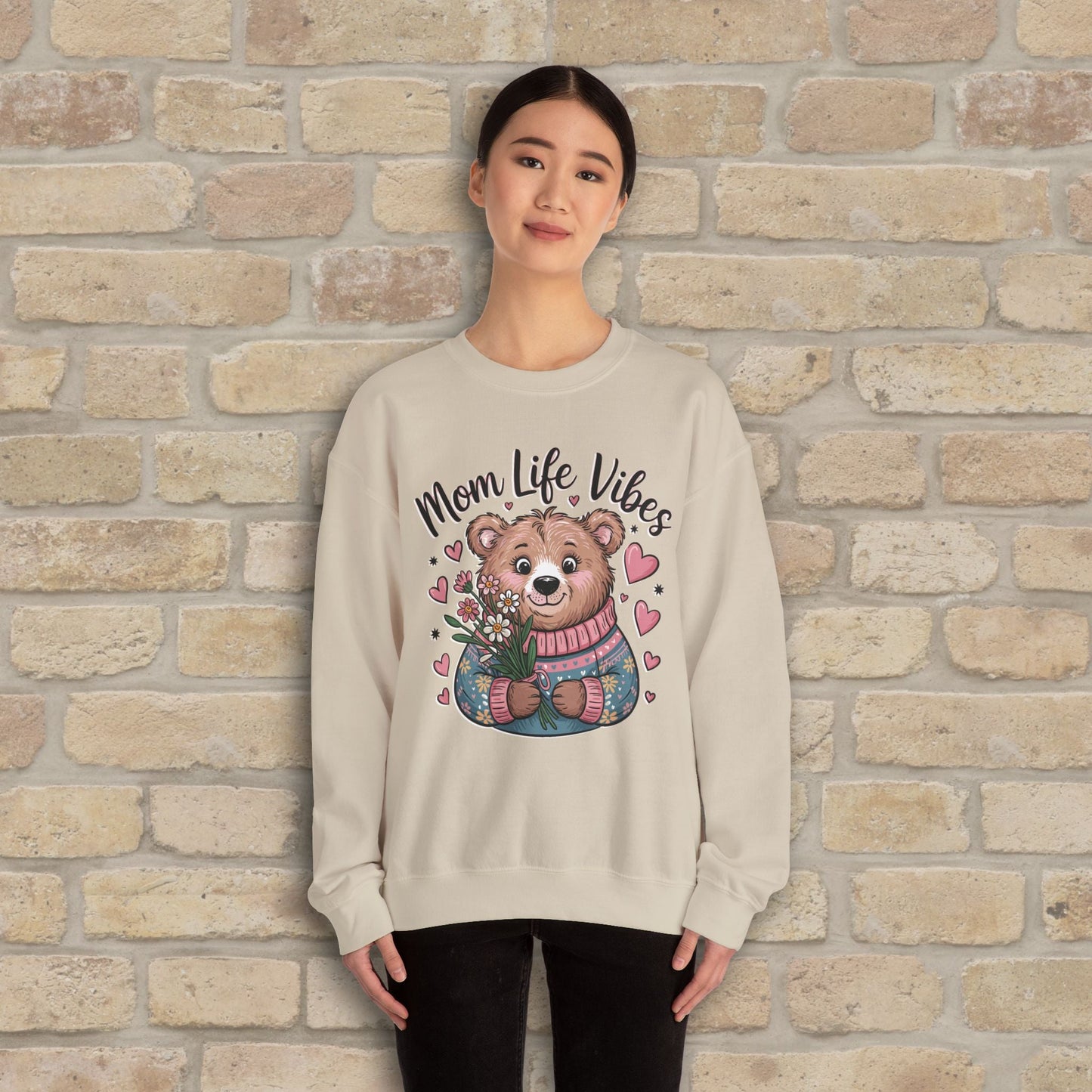 Graphic & Text Mama Bear Life Vibes Sweatshirt - Vibrant Styles