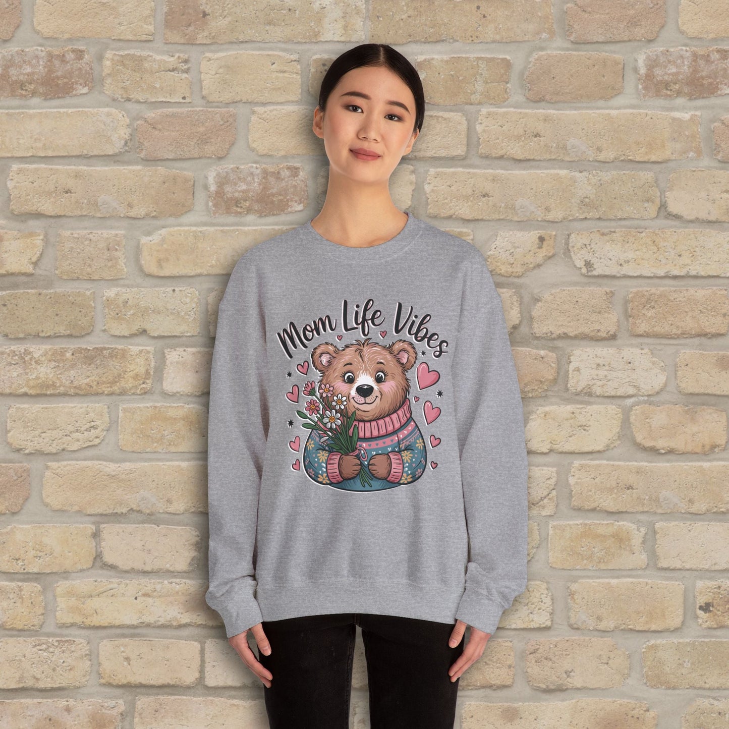 Graphic & Text Mama Bear Life Vibes Sweatshirt - Vibrant Styles