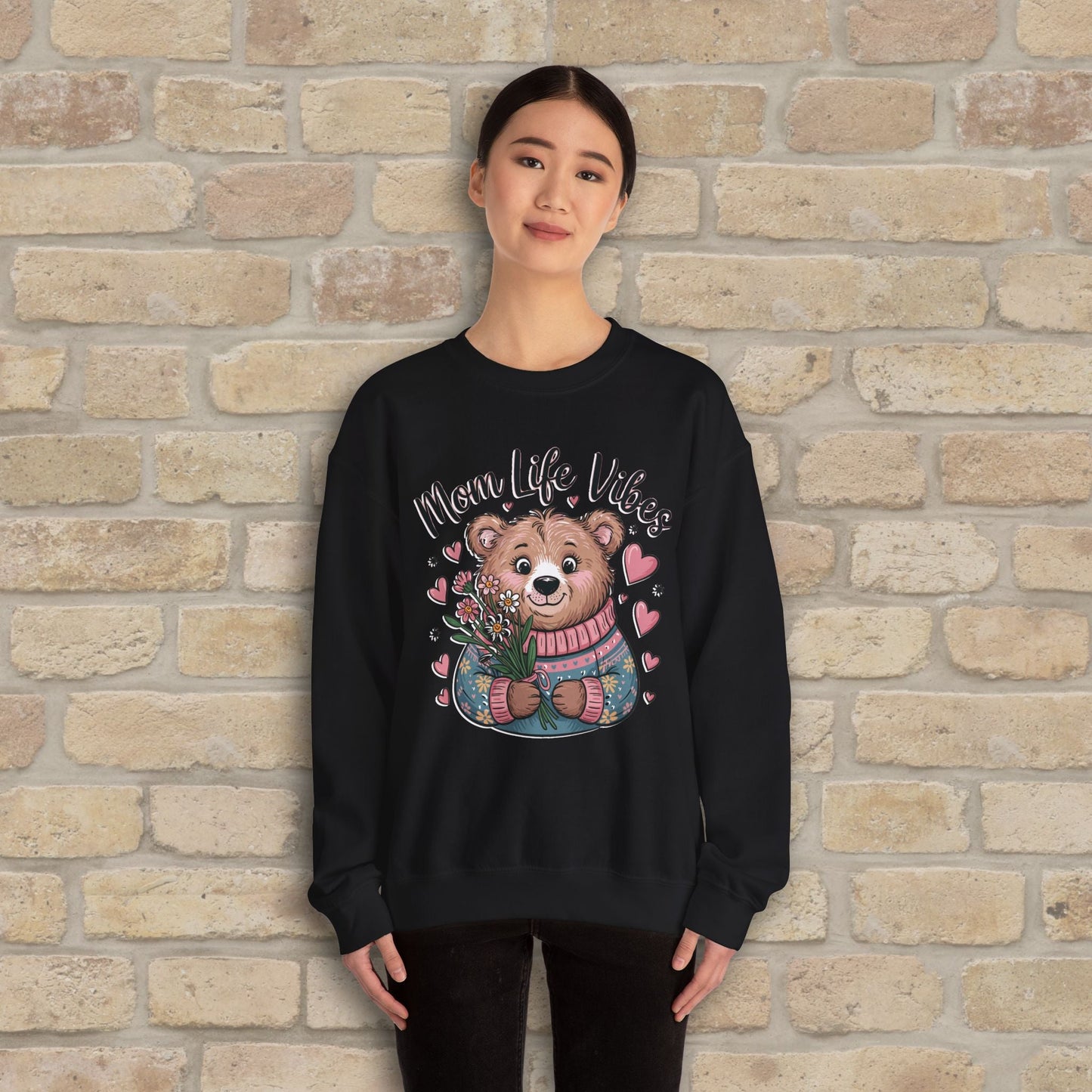 Graphic & Text Mama Bear Life Vibes Sweatshirt - Vibrant Styles