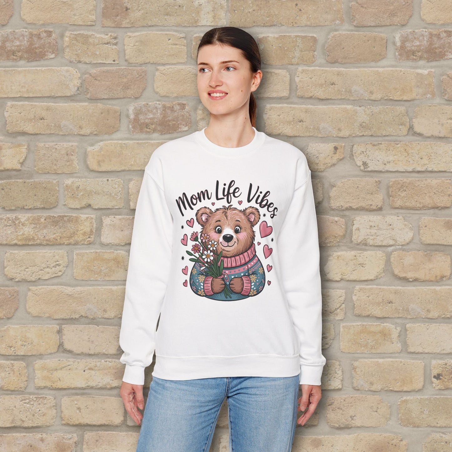 Graphic & Text Mama Bear Life Vibes Sweatshirt - Vibrant Styles