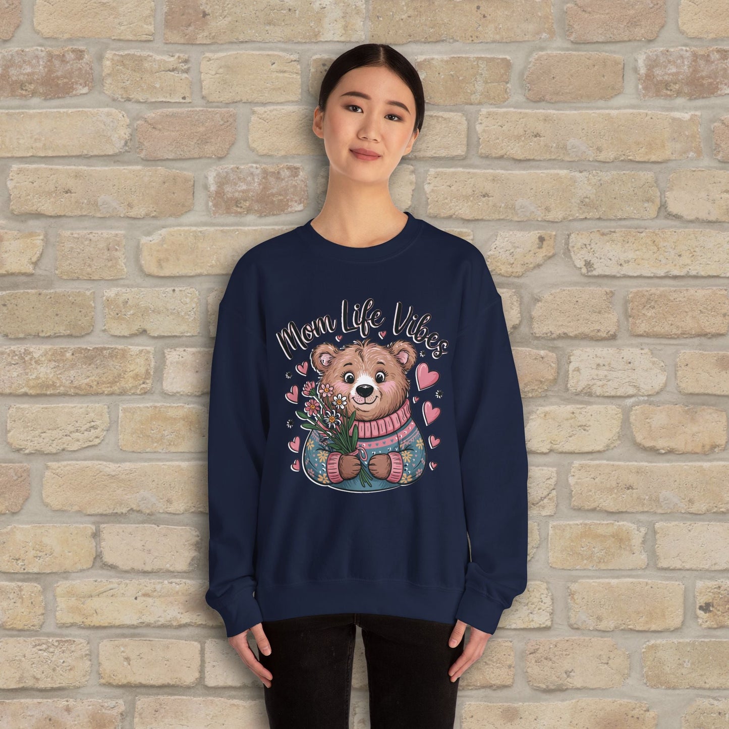 Graphic & Text Mama Bear Life Vibes Sweatshirt - Vibrant Styles