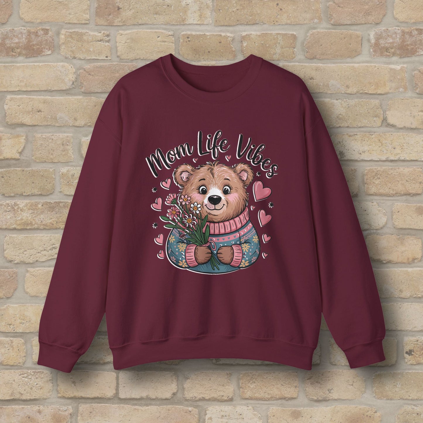 Graphic & Text Mama Bear Life Vibes Sweatshirt - Vibrant Styles