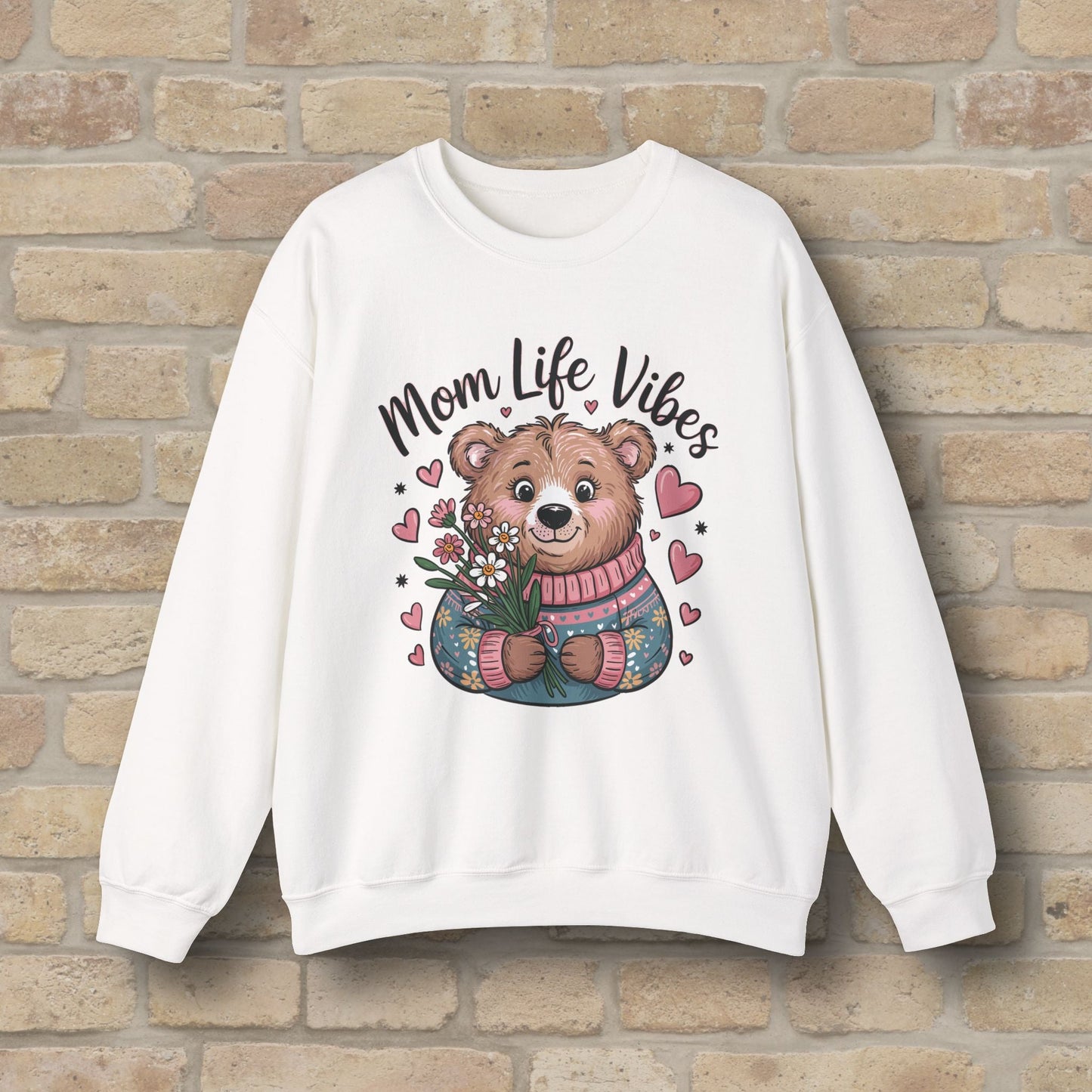 Graphic & Text Mama Bear Life Vibes Sweatshirt - Vibrant Styles