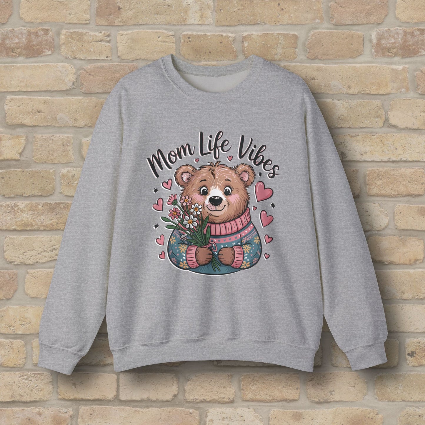 Graphic & Text Mama Bear Life Vibes Sweatshirt - Vibrant Styles