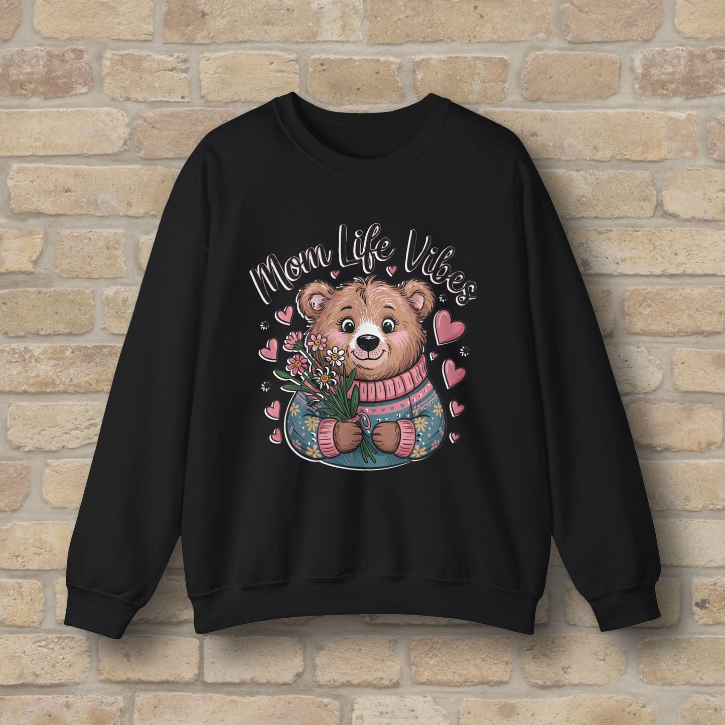 Graphic & Text Mama Bear Life Vibes Sweatshirt - Vibrant Styles