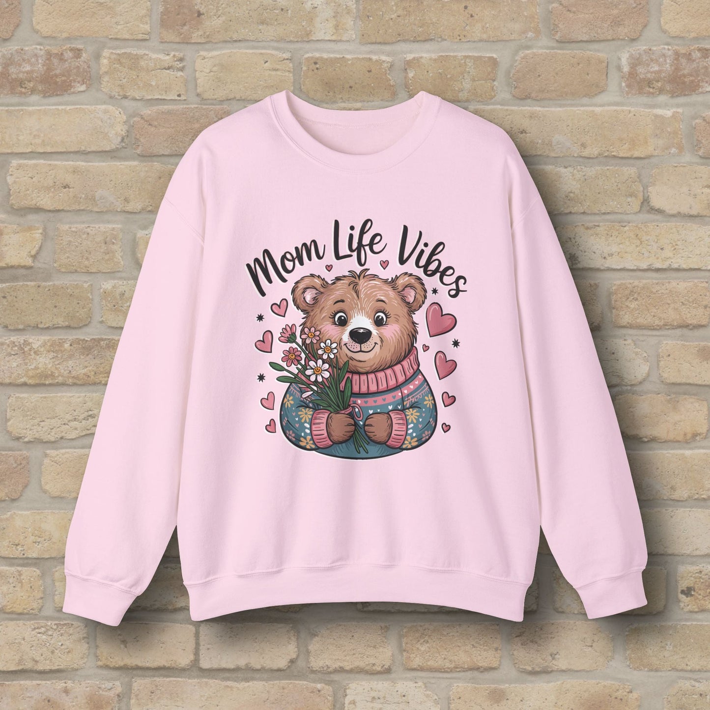 Graphic & Text Mama Bear Life Vibes Sweatshirt - Vibrant Styles