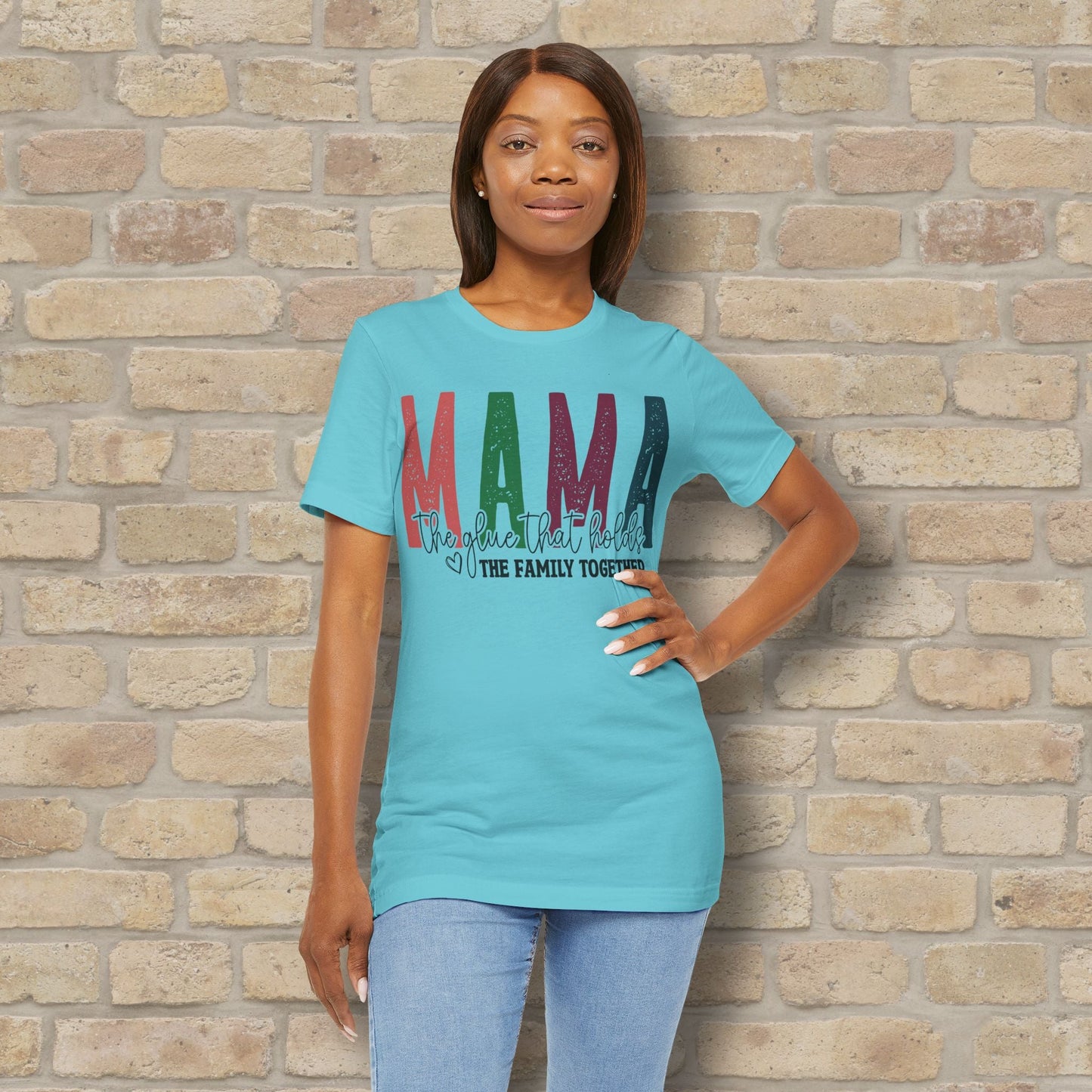 T-Shirt Mama – The Glue That Holds the Family Together Tee - Vibrant Styles