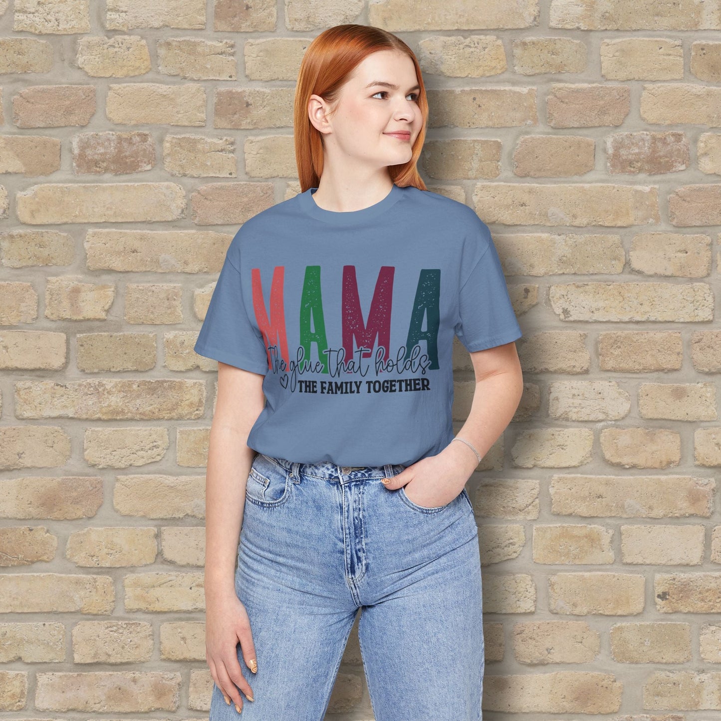 T-Shirt Mama – The Glue That Holds the Family Together Tee - Vibrant Styles