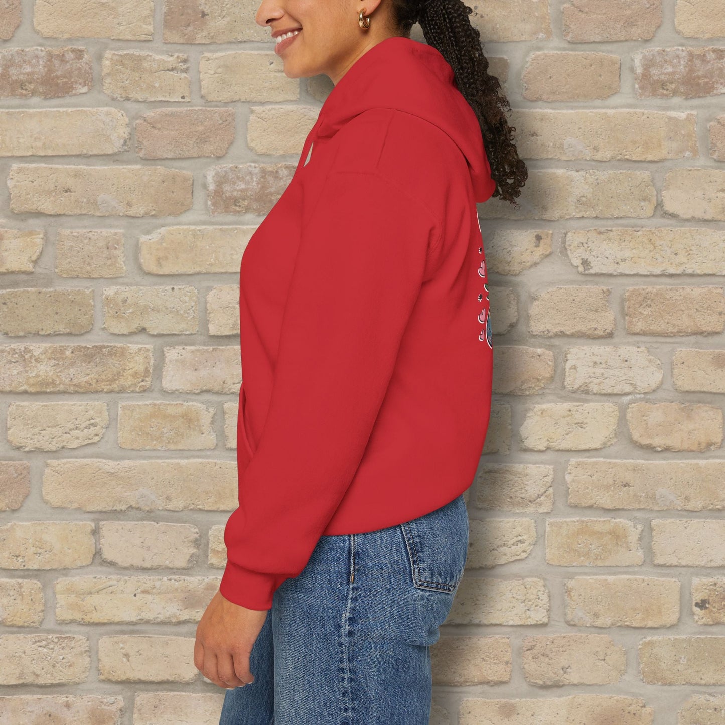 Graphic & Text Mom Bear Life Vibes Pullover Hoodie - Vibrant Styles