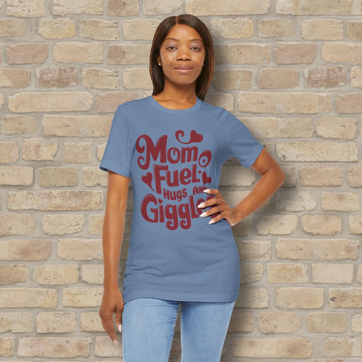 T-Shirt Mom Fuel Tee – Hugs and Giggles Edition - Vibrant Styles