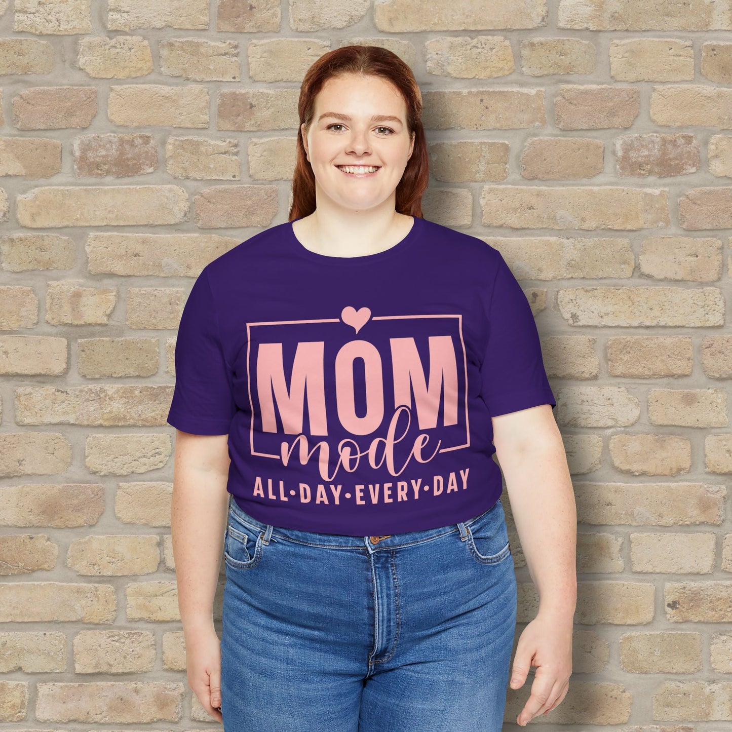 Mostly Text T-Shirts Mom Mode All Day Every Day Tee - Vibrant Styles