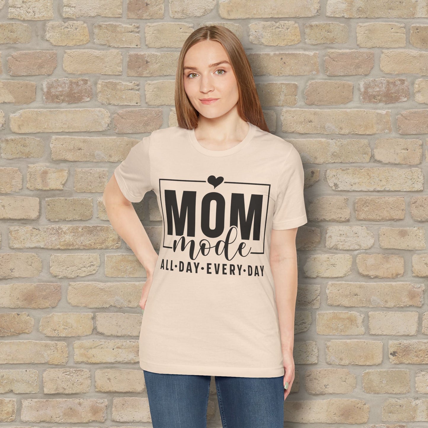 Mostly Text T-Shirts Mom Mode All Day Every Day Tee - Vibrant Styles