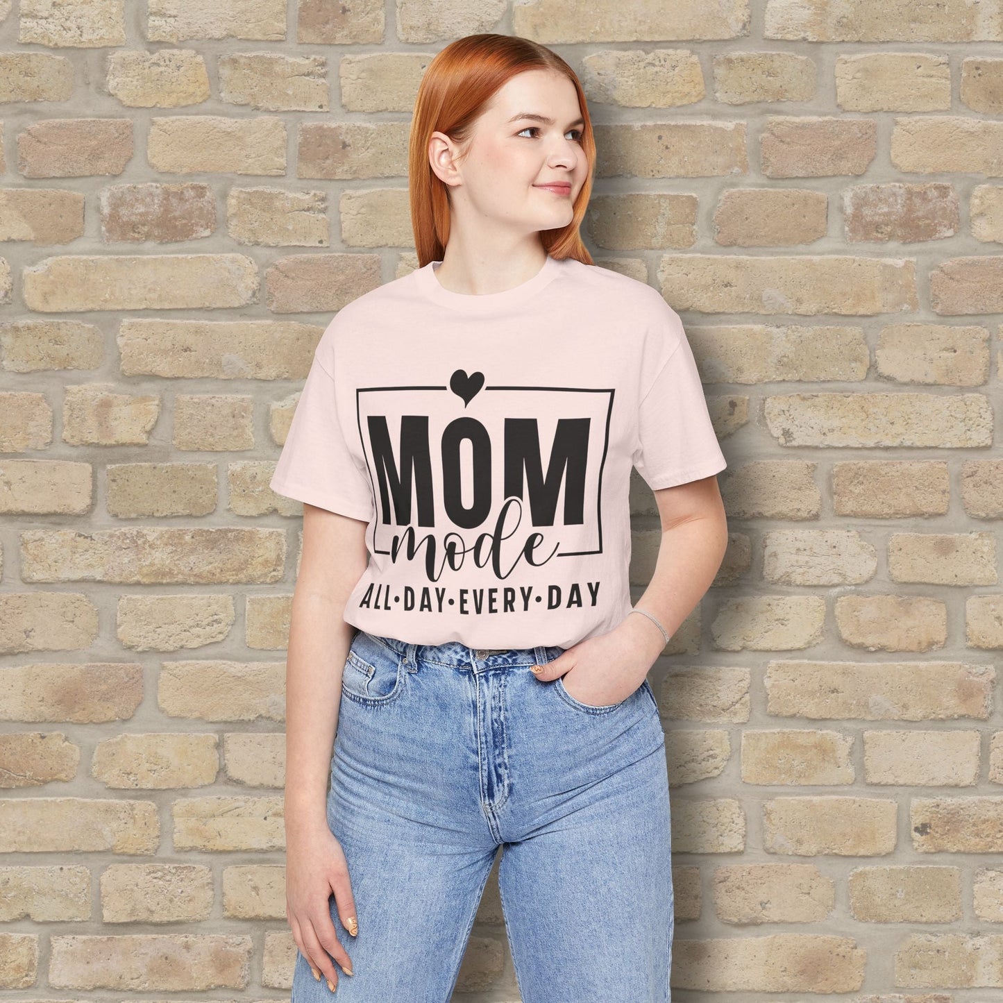 Mostly Text T-Shirts Mom Mode All Day Every Day Tee - Vibrant Styles