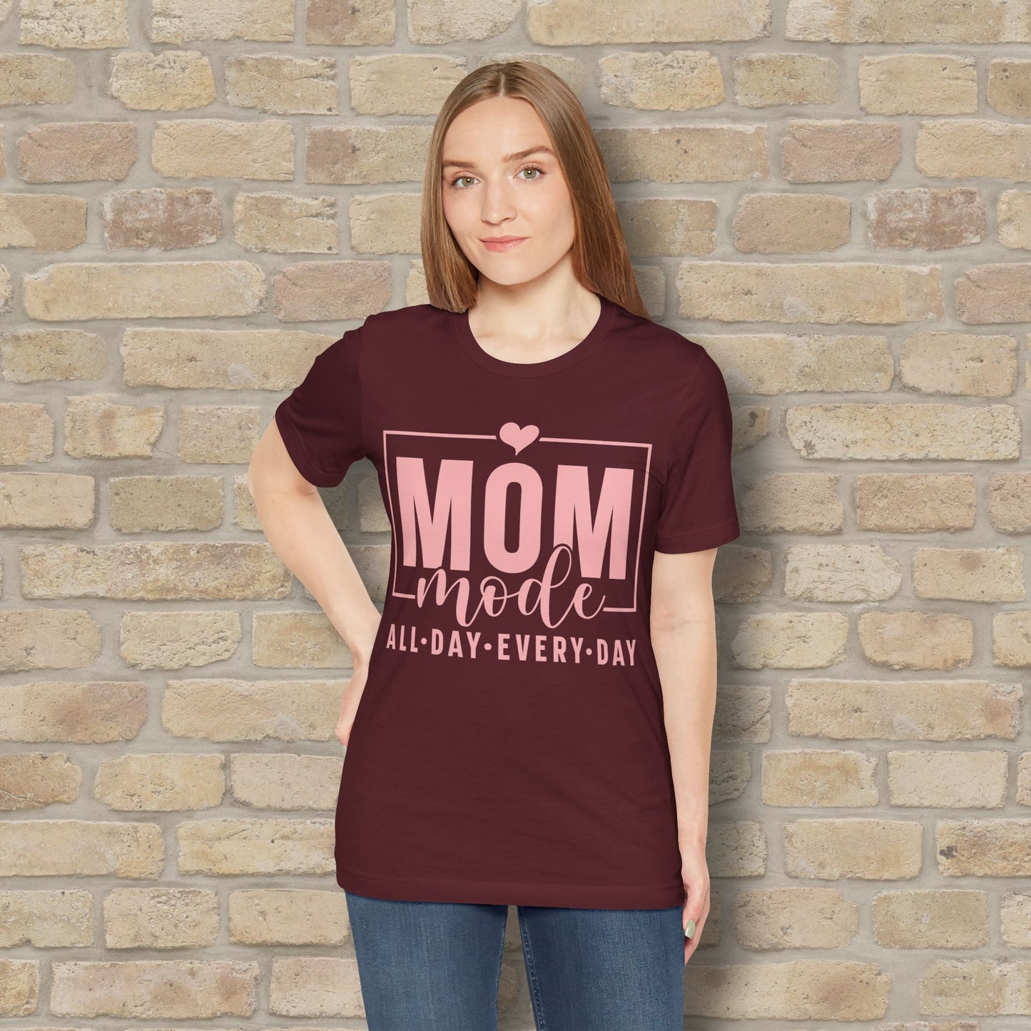 Mostly Text T-Shirts Mom Mode All Day Every Day Tee - Vibrant Styles