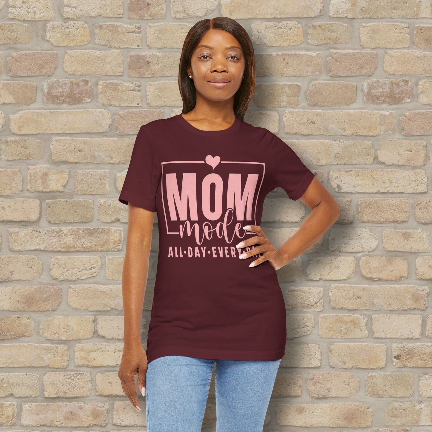 Mostly Text T-Shirts Mom Mode All Day Every Day Tee - Vibrant Styles