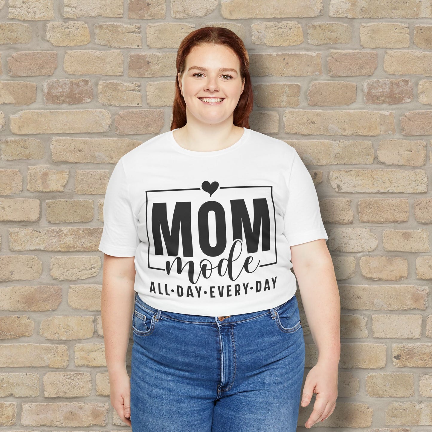 Mostly Text T-Shirts Mom Mode All Day Every Day Tee - Vibrant Styles