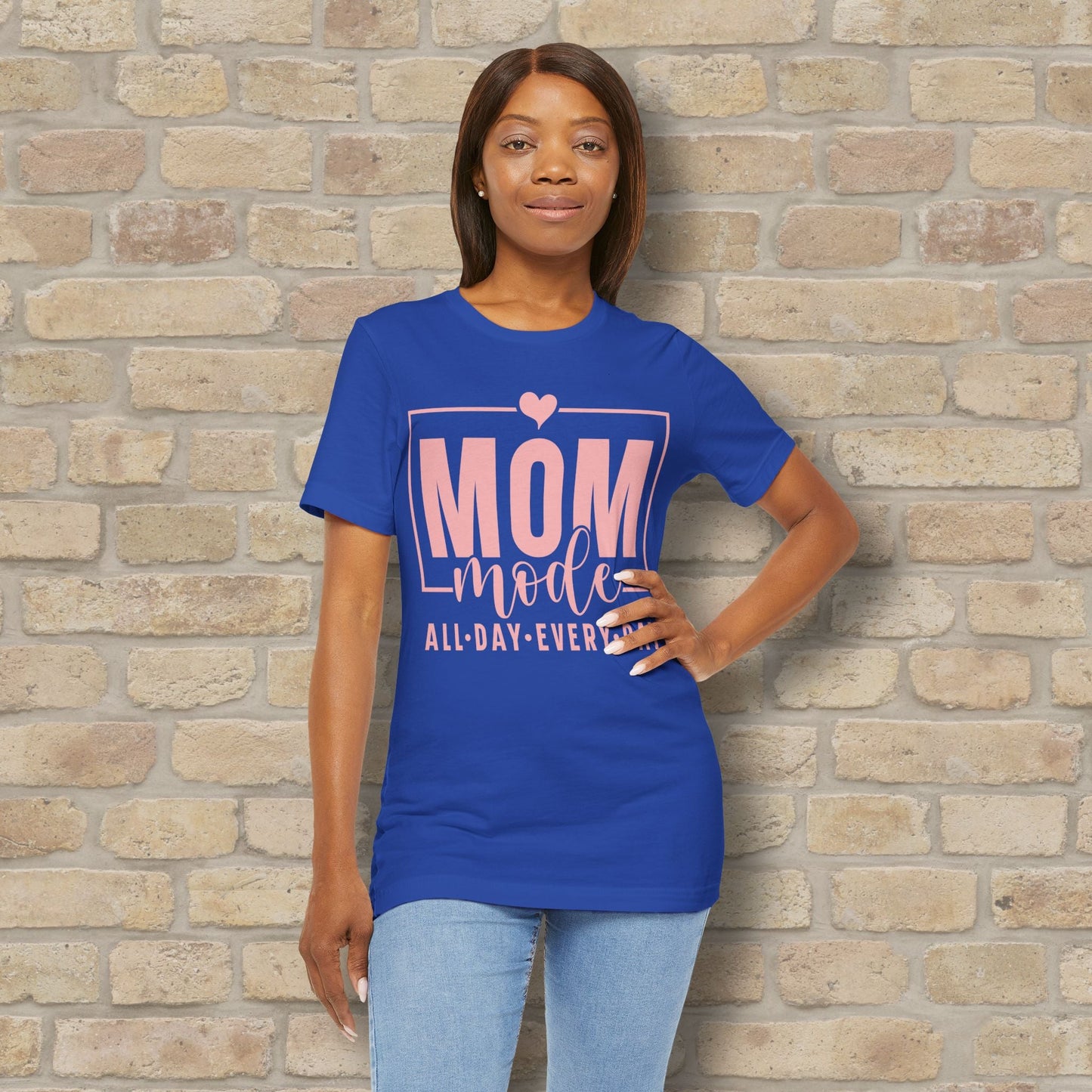 Mostly Text T-Shirts Mom Mode All Day Every Day Tee - Vibrant Styles