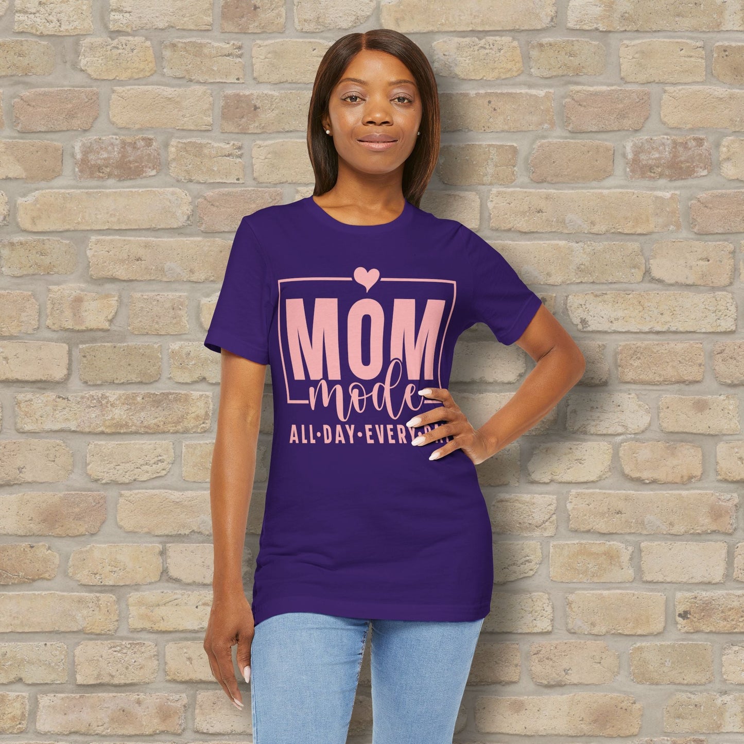 Mostly Text T-Shirts Mom Mode All Day Every Day Tee - Vibrant Styles