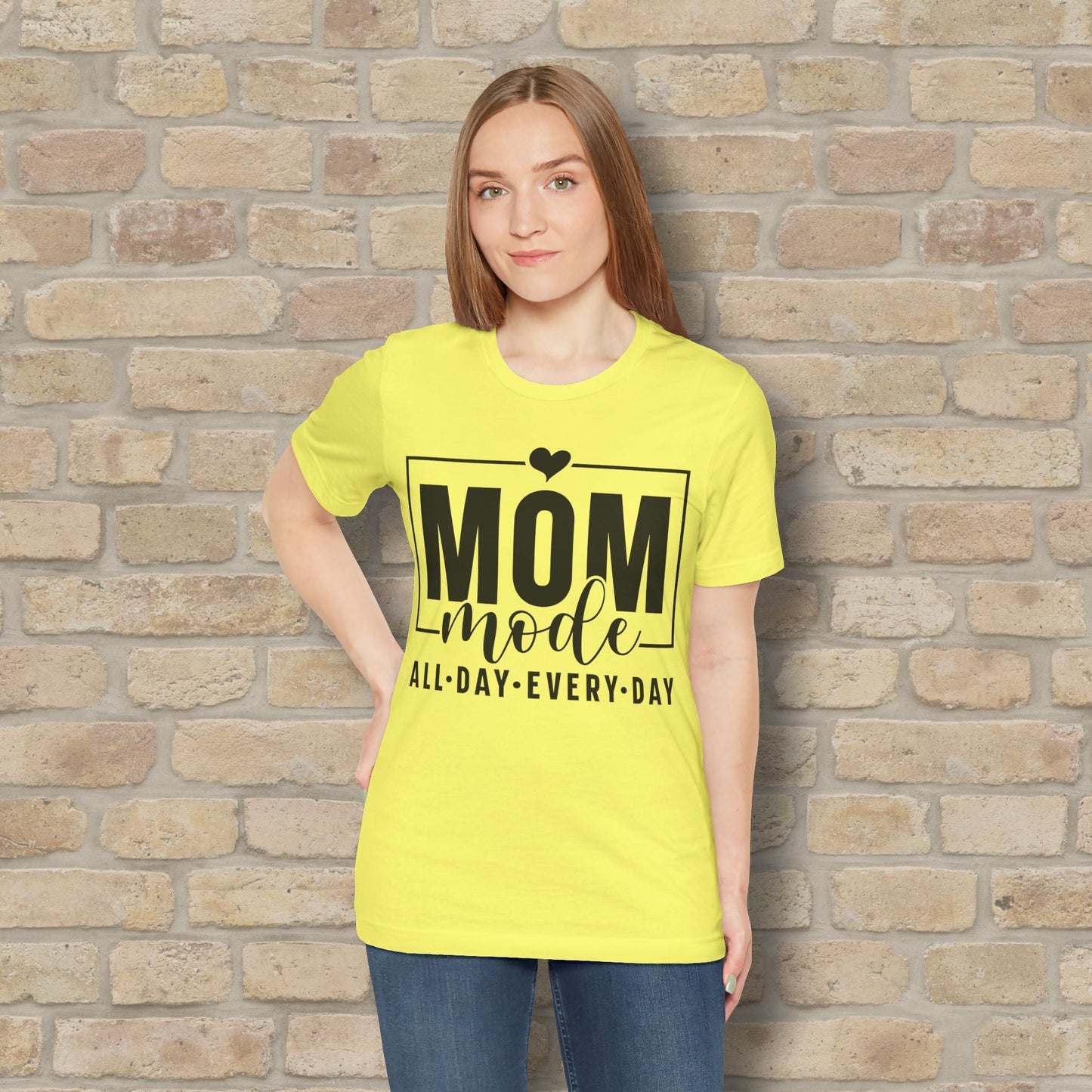 Mostly Text T-Shirts Mom Mode All Day Every Day Tee - Vibrant Styles