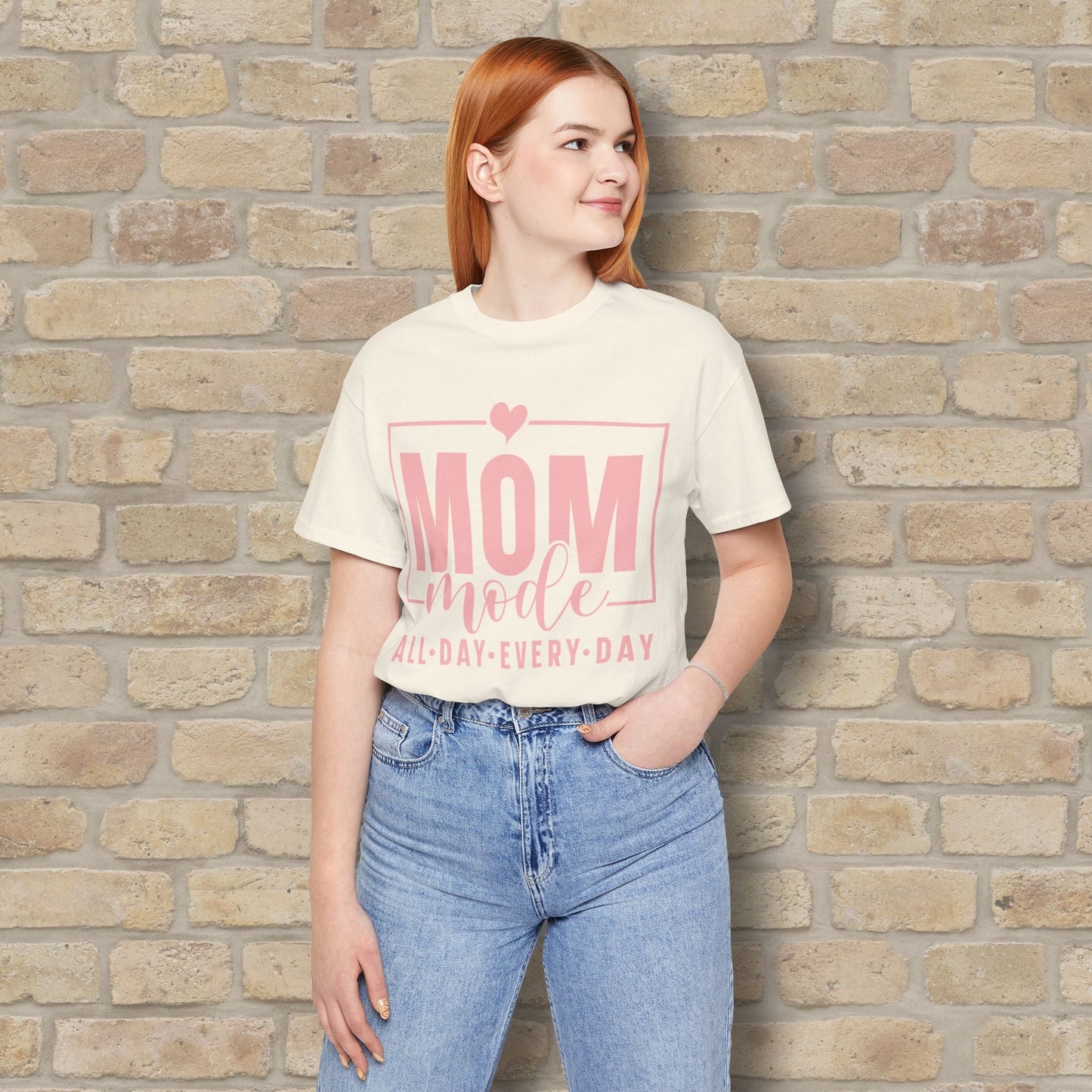 Mostly Text T-Shirts Mom Mode All Day Every Day Tee - Vibrant Styles