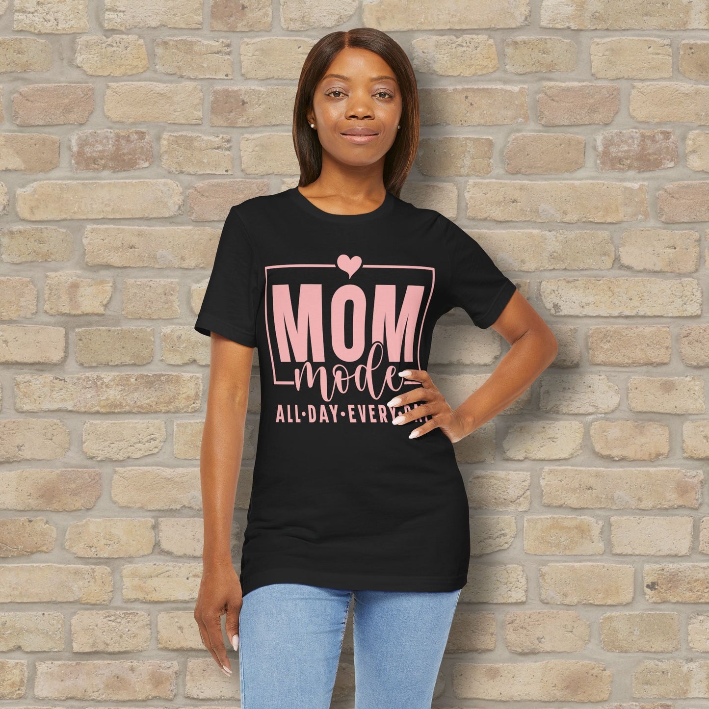 Mostly Text T-Shirts Mom Mode All Day Every Day Tee - Vibrant Styles