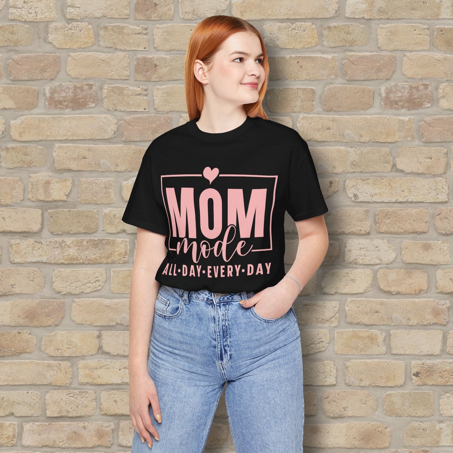 Mostly Text T-Shirts Mom Mode All Day Every Day Tee - Vibrant Styles