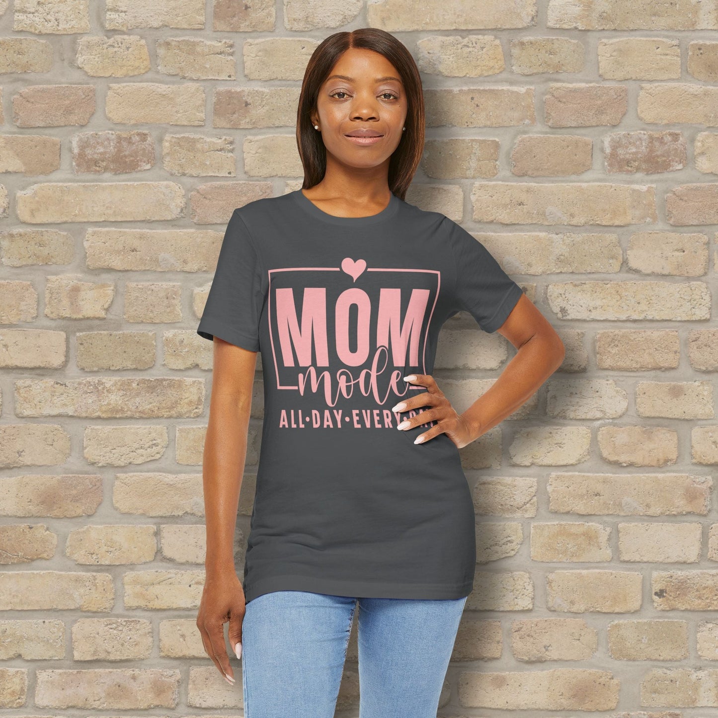 Mostly Text T-Shirts Mom Mode All Day Every Day Tee - Vibrant Styles