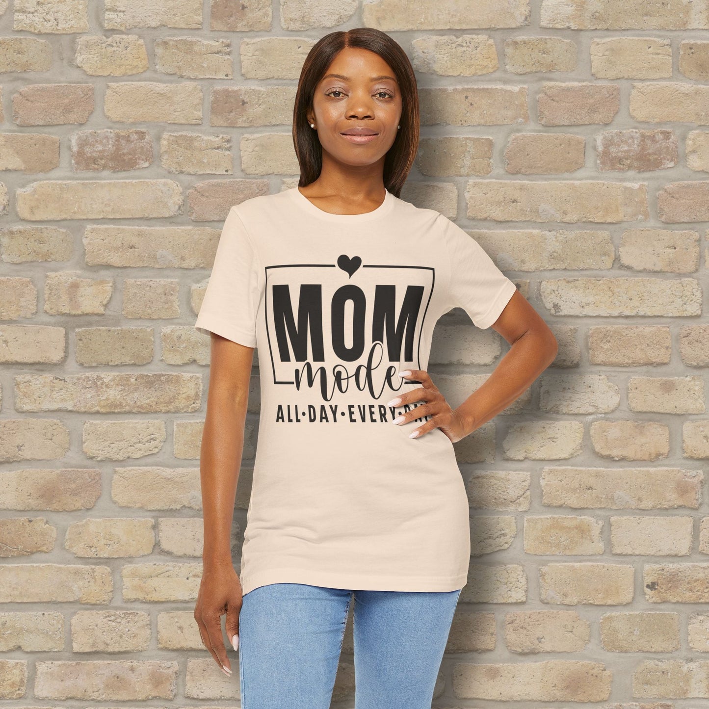 Mostly Text T-Shirts Mom Mode All Day Every Day Tee - Vibrant Styles