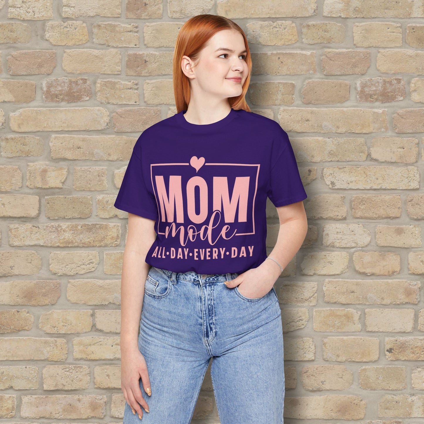Mostly Text T-Shirts Mom Mode All Day Every Day Tee - Vibrant Styles