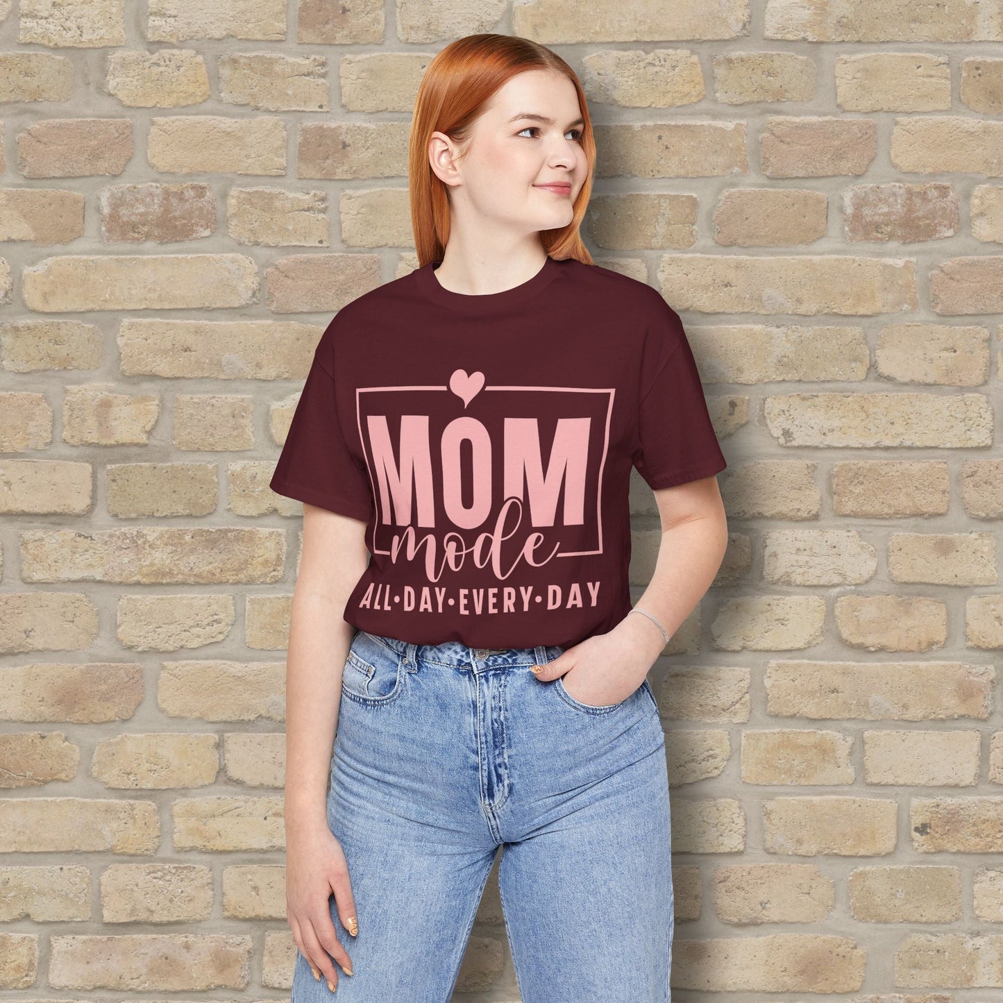 Mostly Text T-Shirts Mom Mode All Day Every Day Tee - Vibrant Styles