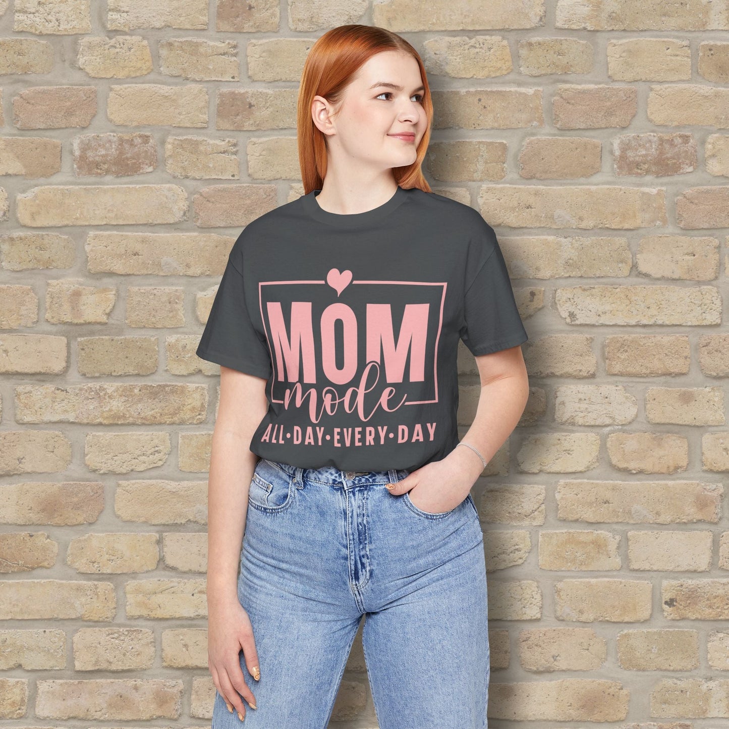 Mostly Text T-Shirts Mom Mode All Day Every Day Tee - Vibrant Styles