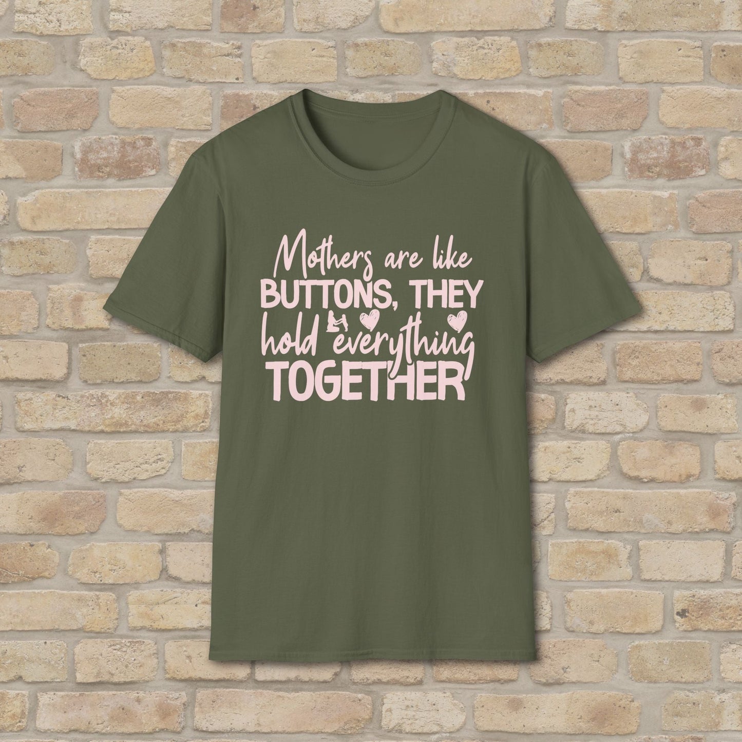 Mostly Text T-Shirts Mothers Are Like Buttons Tee - Vibrant Styles